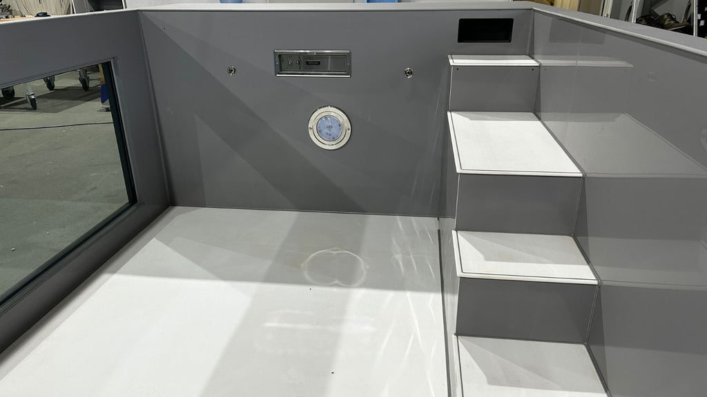 Pool aus Polypropylen 6,5m x 2,5m mit 4m Poolfenster