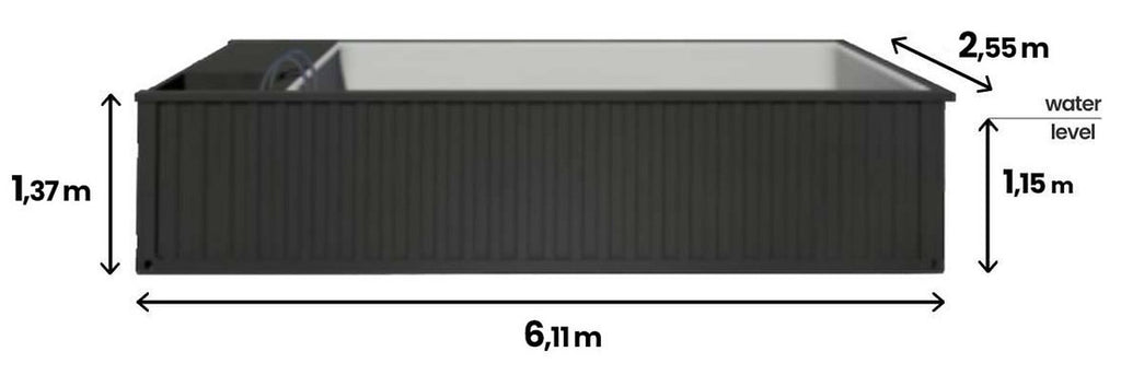 Pool Container 6,2m x 2,5m sofort einsatzbereit, Komfort-Paket